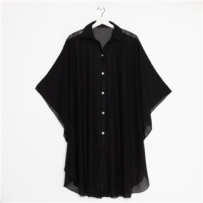 Туника пляжная женская, цвет чёрный, размер 46