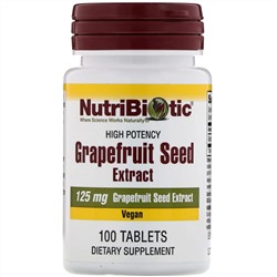 NutriBiotic, экстракт семян грейпфрута, 125 мг, 100 таблеток