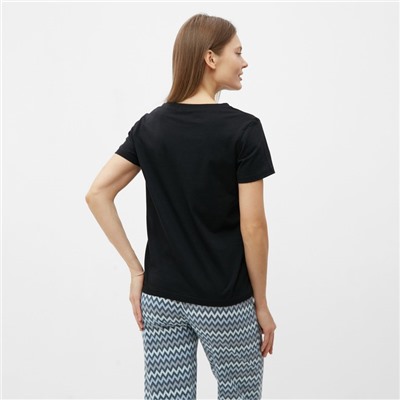 Футболка женская новогодняя «Ёлка», цвет чёрный, размер 44