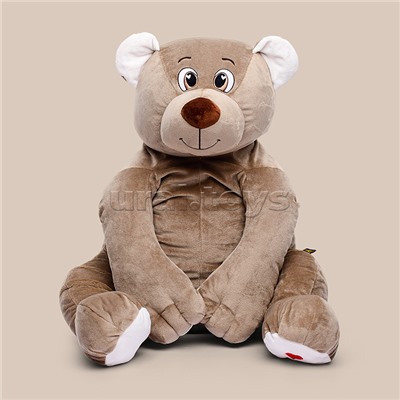 Медведь Лари, 85см (сидя 45см), бежево-серый