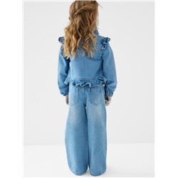 Брюки текстильные джинсовые для девочек