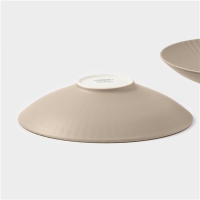 Тарелки Magistro Jarwah Lausanne, 600 мл, 21.5×5 см, глубокие, набор 2 шт., фарфор, бежевые