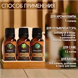 Набор эфирных масел 3 шт "Пихта, Мята, Эвалипт" 17 мл Ex