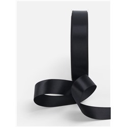 Лента атласная TEIRA, двухсторонняя, 20 мм, 25±1 м, чёрная №0030