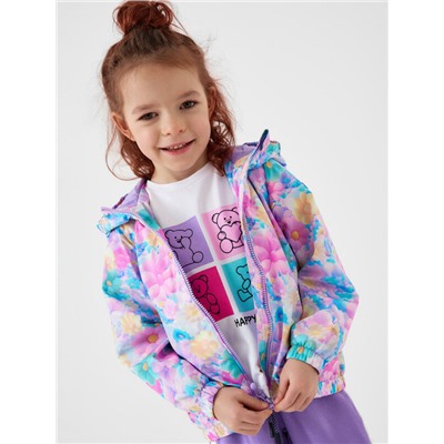 Куртка текстильная с полиуретановым покрытием для девочек (ветровка)