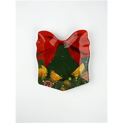 Тарелка плоская новогодняя «Апельсины», 15×17.3 см