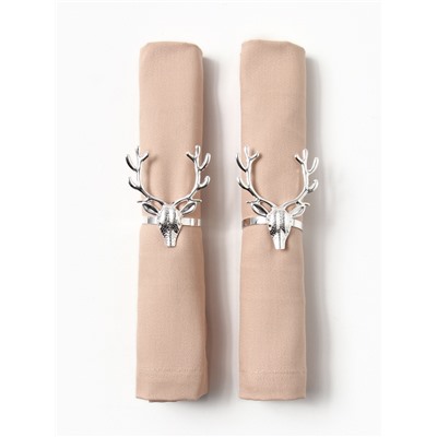 Набор сервировочных салфеток с декоративными кольцами Этель Base 40×40 см - 2 шт., 100% хлопок