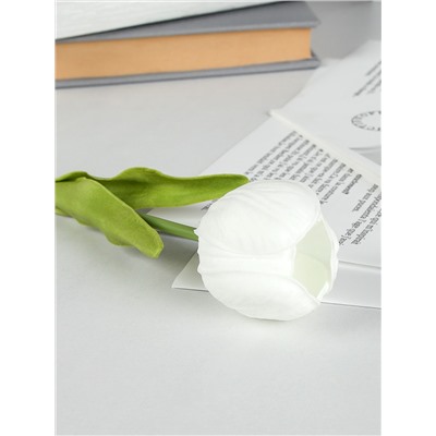 Цветок искусственный Тюльпан 32 см белые / GR-056 /уп 10/1200/латекс