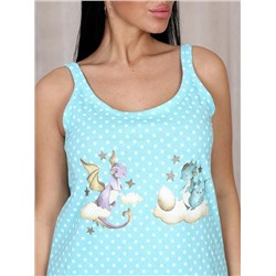 Сорочка "Дракончики-1" (Бирюзовый)