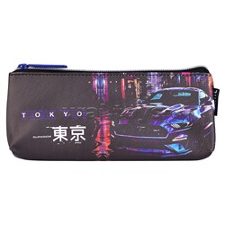 Пенал "Label. Tokyo Drift" 21x8x3,5 см, треугольный для 45 предметов, на молнии, искусственная кожа до -40C с антивандальной фактурой, с подкладом