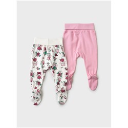 Ползунки детские трикотажные для девочек, 2 шт в комплекте
