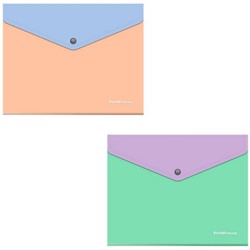 Папка с кнопкой  А5+ 180мкм 61150 Matt Pastel Bloom с доп.карманом ErichKrause