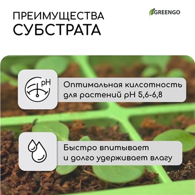 Субстрат кокосовый, универсальный, для террариумов и растений, в брикете, 65 л, 30% чипсы и 70% торф, Greengo
