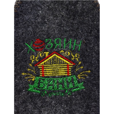 Шапка для бани и сауны «Хозяин бани», полушерсть