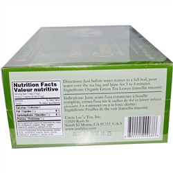 Uncle Lee's Tea, Органический зелёный чай, 100 чайных пакетиков, 160 г