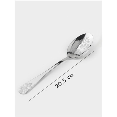 Набор столовых ложек Доляна «Эмили», длина 20.5 см, 6 шт., нержавеющая сталь, серебристый