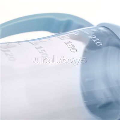 Бутылочка для кормления с соской и ручками, талия 250 мл, в ассорти.