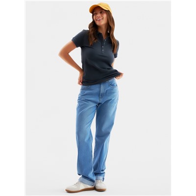 Футболка поло женская MINAKU: Basic line, цвет графит, размер 50