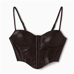 Корсет женский кожаный MIST, размер XS, коричневый