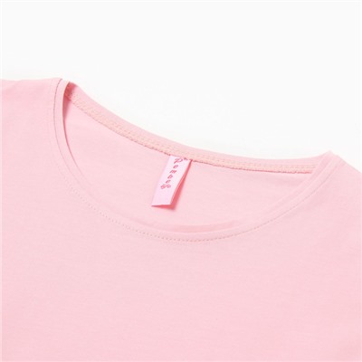 Лонгслив для девочки, цвет светло-розовый, рост 122 см