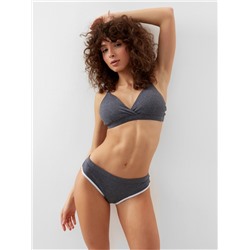 Комплект нижнего белья женский (топ, трусы) Collorista, тёмно-серый, размер 46-48