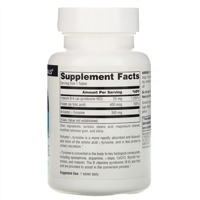 Source Naturals, N-ацетил L-тирозин, 300 мг, 120 таблеток