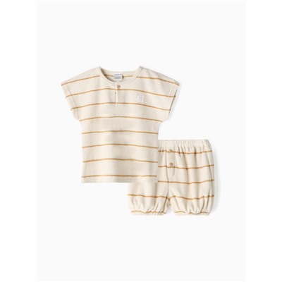 Костюм махровый (шорты и футболка) Крошка Я, рост 86-92 см, молочный