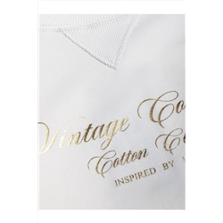 Свободный свитшот с принтом и разрезами из эластичного футера двухнитки без начеса VILATTE, 1228147