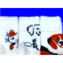 5 ПАР - Байвей термоноски женские ангора НОРКА ШЕРСТЬ "Мордочки" арт. 3561