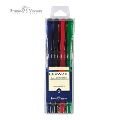 Набор ручек шариковых  4цв "EasyWrite" 0.5 мм 20-0037 Bruno Visconti