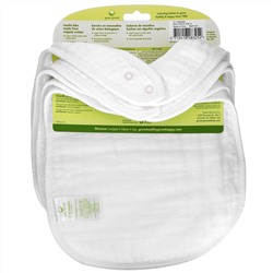 Green Sprouts, Muslin Bibs, 0-12 Months, White, 5 Pack