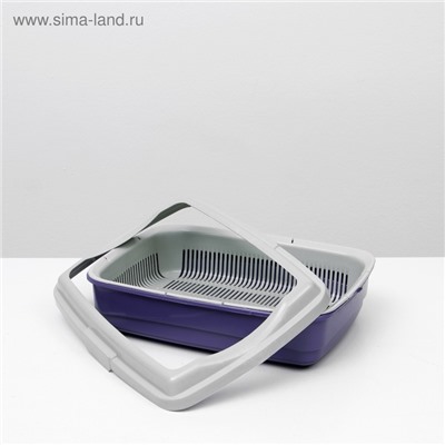 Лоток большой с сеткой и бортиком Atlantis «Стандарт», 43×33×12.5 см, фиолетовый