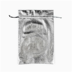 Мешочек подарочный новогодний парча «Северная почта», серебро, 20×30 см