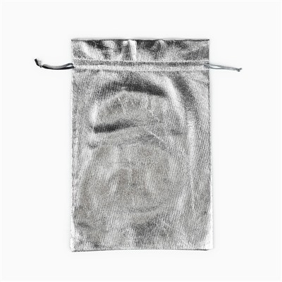 Мешочек подарочный новогодний парча «Северная почта», серебро, 20×30 см