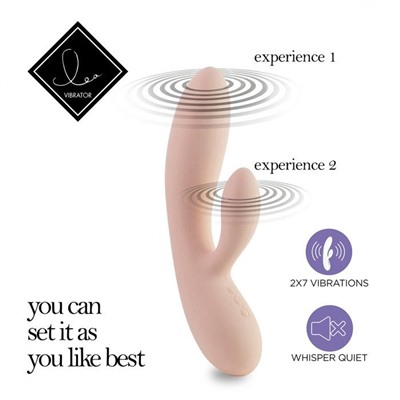 Бежевый вибратор-кролик Lea Rabbit Vibrator - 20,2 см.