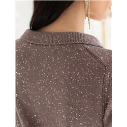 Джемпер поло с застежкой на пуговицы из хлопковой пряжи с пайетками