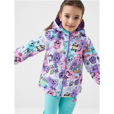 Куртка текстильная с полиуретановым покрытием для девочек (ветровка)