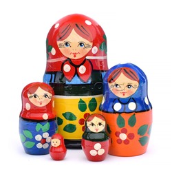 Матрешка 5 в 1 "Загорская роспись"/ окрашенная