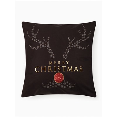 Наволочка декоративная новогодняя «Этель. Shining Horns», 40×40 см, велюр