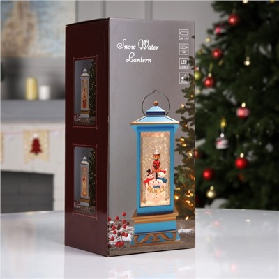 Светодиодная фигура «Фонарь с ёлкой» 10.5×26×10.5 см, пластик, батарейки ААх3 (не в комплекте), USB, свечение тёплое белое