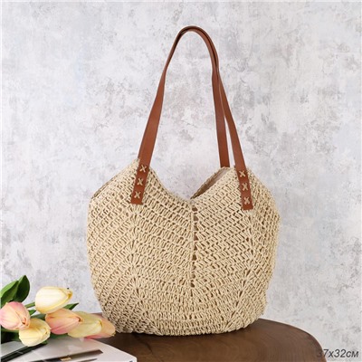 Сумка плетеная 36x32x16 / DW-18 /уп 30/бежевая