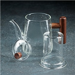 Чайник заварочный из стекла «Тенби», 650 мл, 18×9.5×14 см, стеклянное сито