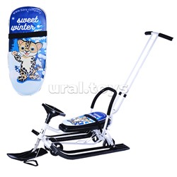 Игрушка Снегокат детский 111 "Mobile" с Т-образным толкателем и колесной базой (Sweet Winter белый)