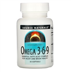 Source Naturals, Omega 3-6-9, 30 Softgels