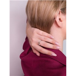 Кольцо из серебра с султанитом и фианитами родированное 925 пробы 11897р318