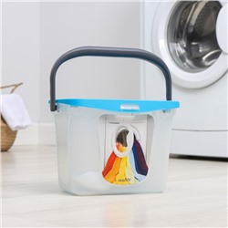 Контейнер для стирального порошка с ручкой, 6 л, цвет голубая лагуна