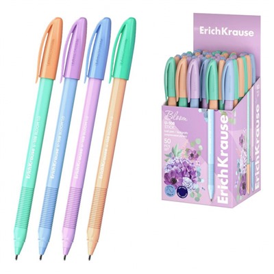 Ручка шариковая U-108 Stick Pastel Bloom, Ultra Glide Technology синяя 1.0мм 61020 ErichKrause