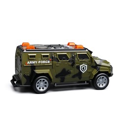 Машина "Армейский броневик" 1:32 (свет, звук) в коробке