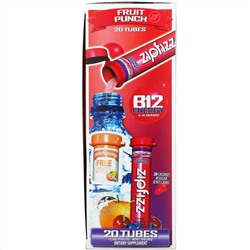 Zipfizz, Healthy Energy Mix With Vitamin B12, Fruit Punch, 20 Tubes, 0.39 oz (11 g) Each