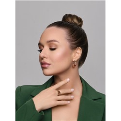 Серьги женские из золочёного серебра с натуральным янтарём 925 пробы 2-395з440